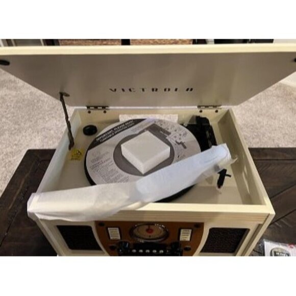 New 8-in-1 Bluetooth Record Player & Multimedia Center, Built-in Stereo Speaker - Picture 3 of 3